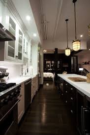 Black And White Galley Kitchen Contemporary Kitchen Home Galley Kitchen Remodel Home Kitchens