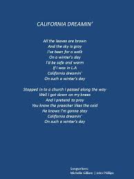All The Leaves Are Brown And The Sky S Grey Lyrics The Mamas The Papas California Dreamin Lyrics Song Lyrics Songs