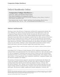 Pdf Compassion Fatigue Resilience