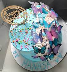 This cake, loaded with it. Butterfly Design Simple Chocolate Cake Purely From Home
