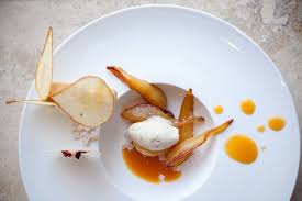 Frangipane Dried Pear Apple Chips Pate Feuilletee Sauteed Bosc Pears Roasted Almond Rosemary Ice Crea Fine Dining Desserts Plated Desserts Gourmet Recipes