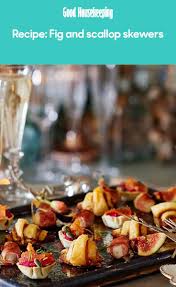 The grinch or a charlie brown christmas?from good housekeeping. Fig And Scallop Skewers Recipe Canapes Recipes Recipes Holiday Recipes Christmas