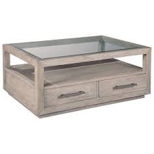 Kinsuite modern wicker coffee table pe rattan side table with glass top storage shelf for living room bedroom reception room office black. Hekman Berkeley Heights Two Drawer Rectangular Glass Top Coffee Table Howell Furniture Cocktail Coffee Tables
