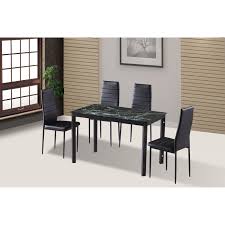 The pics show it on a pool table, only the top is for sale. 5 Piece Ids Online Mlm 17429 4 Bk Modern Glass Dining Table Set With Foot Pad Black Table Chair Sets Kitchen Dining Room Furniture Amaltheiayada Gr