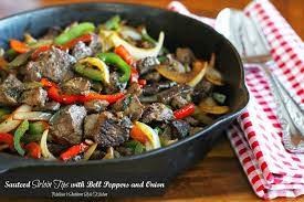 Sauteed Sirloin Tips With Bell Peppers And Onion Melissassouthernstylekitchen Com Stuffed Peppers Sirloin Tips Melissas Southern Style Kitchen