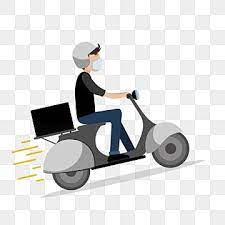 Black Delivery Uses A Mask Delivery Service Flat Fast Boy Man Scooter Mask Isolated Deliver Speed Transport Courier Illustr Delivery Man Man Clipart Man Vector