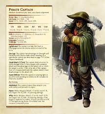 Pirate Captain 5e Monster Cr7ish Unearthedarcana Dungeons And Dragons Game 5e Monsters Dnd Monsters