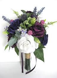 Maybe you would like to learn more about one of these? 17 Piece Wedding Bouquet Silk Flower Bridal Purple Plum Cream Lavender Silver Mobel Wohnen Blumen Bluten Girlanden