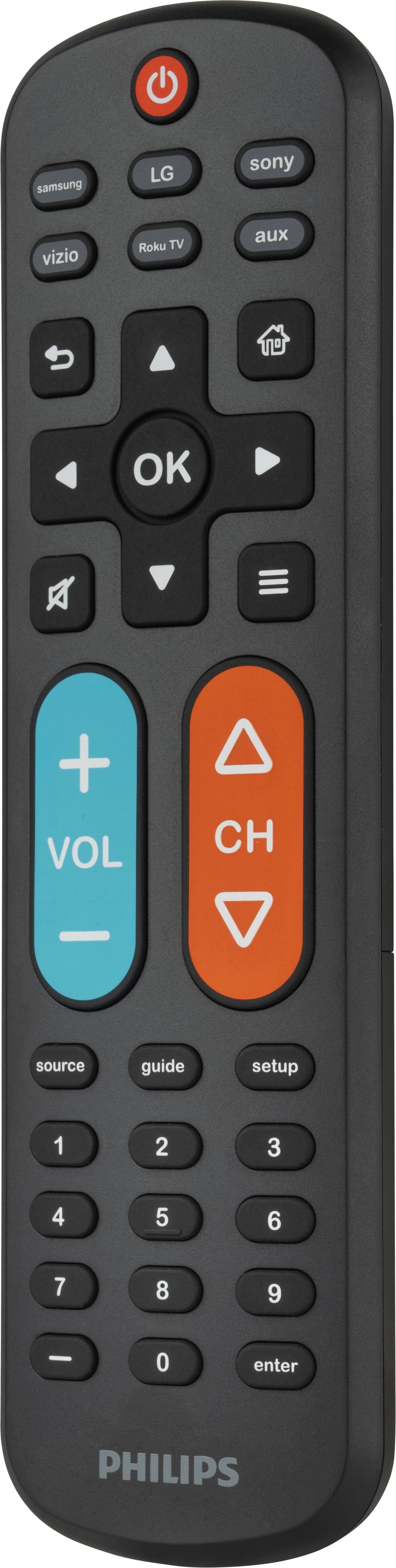 Philips BigEZ OneTouch Backlit Remote for Samsung Smart TV, LG, Sony, VIZIO, Fire TV and Roku TV