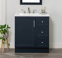 Project Source Davies 30-in Navy Blue Single Sink Bathroom ...