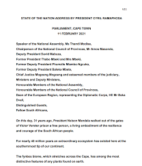 Videos you watch may be added to the tv's watch history and influence tv recommendations. 2021 President Ramaphosa State Of The Nation Address 11 February 2021 South African History Online