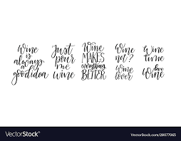Wine Quotes Set Fun Bar Lovers Royalty Free Vector Image