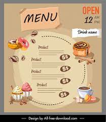 Delicious food photography and creative descriptions. Dessert Menu Template Classical Handdrawn Food Drink Sketch Free Vector In Adobe Illustrator Ai Ai Format Encapsulated Postscript Eps Eps Format Format For Free Download 2 94mb