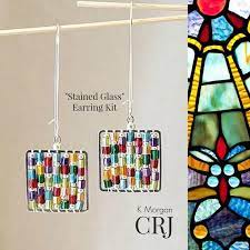 Earring Kit Stained Glass Seed Bead Earring Kit Etsy Earring Kit Stained Glass Earrings Beaded Earrings Tutorials