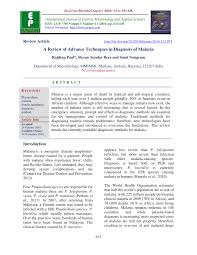 Plasmodium falciparum causes malaria (a severe blood disease) in humans. Pdf A Review Of Advance Techniques In Diagnosis Of Malaria