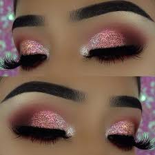 Pink Glitter Eye Makeup Look For New Year S Eve Pink Eye Makeup Makeup Eye Looks Eye Makeup