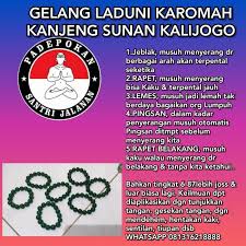 Siapapun yang telah menguasai ilmu ini dengan sempurna tubuhnya akan di lindungi oleh geni langit sehingga makhluk halus tidak bisa mendekatinnya dengan terbuatnya aplikasi ini semoga bisa mempermudah dalam mempelajarinya dengan praktis Jual Gelang Laduni Karomah Kanjeng Sunan Kalijogo Tingkat 5 Kab Semarang Pradipta Wijaya Tokopedia