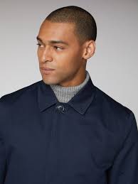 Navy Burton Menswear Mac Jackets Coats Plain Mac Hammond Co