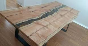 Silky Oak Live Edge Timber Slab River Rock And Resin Dining Table Dining Tables Gumtree Australia Maitland Area Live Edge Furniture Table Resin Furniture