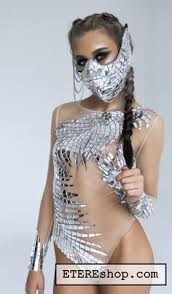 Sequin Silver Mirror Dance Bodysuit On Transparent Fabric Hot Cheeky Sparkly Npc Bodysuit Trendy Bodysuit By Etereshop M78 Sequin Bodysuit Burning Man Fashion Costume Glitter