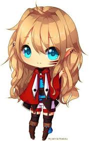 Mignonne Petite Elfe Fille Portant Un Chaperon Rouge Manga Kawaii Dessin Kawaii Manga Mignon
