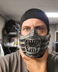 First test paint of the wearable Reptile Mask from MK 1995! Now to attach  the balaclava 😎 #getoverhere #mortalkombat #scorpion #reptile #cosplay  #art #movieprops