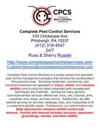What should i check for once my pest control company in pittsburgh has finished working? Complete Pest Control Services Cpcspgh Profile Pinterest