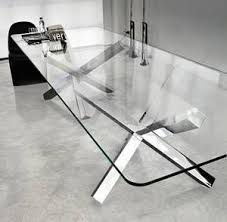 Sovet Aikido Two Bases Glass Dining Table Contemporary Dining Room Furniture Ultra Modern Glass Dining Table Glass Round Dining Table Modern Glass Dining Table