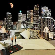 Custom Wallpaper Mural Modern City Night View Bedroom Wallpaper City Wallpaper Walls Bedroom Wallpaper Bedroom