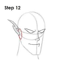 The line starts at the lower left side of the jaw, then moves up toward the horizontal construction line. How To Draw The Flash