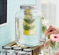 Acopa 2 Gallon Mason Jar Glass Beverage Dispenser