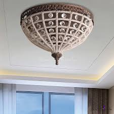 What hangs out in a room even when nobody's there? Crystal Bowl Flush Mount Light French Country Metal 2 Heads Ceiling Light Fixtures For Bedroom Beautifulhalo Com