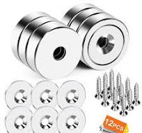 DIYMAG 6Pcs Neodymium Round Base Cup Magnet, 40LBS Strong ...