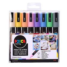 Uni Posca Marker Pen Pc 5m Medium Set Of 8 Pastels