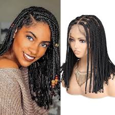 Amazon.com : Suntefic Knotless Box Braided Wigs for Black Women Glueless  Double Full Lace Front Human Hair Blended Lightweight Hand Braid Wig with  Baby Hair (Ombre Black to Blonde, 30 Inch) :