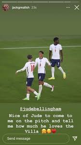 «tough game against a very good side nowhere my standards or the teams standards but a point…» Aston Villa S Jack Grealish Includes Jude Bellingham In Birmingham City Dig Football League World