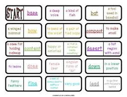 Materials Needed Domino Cards Directions Up To Four Players Can Play The Game Lay Down The Starting Domino Multiple Meaning Words Domino Games Homographs