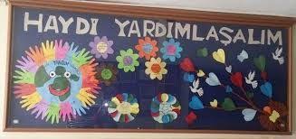 Degerler Egitimi Panosu Yardimlasma Ile Ilgili Gorsel Sonucu Egitim Sinif Nisan