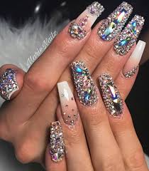 Acrylic Nails With Diamonds Design Nail And Manicure Trends Glamour super white acrylic powders.