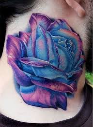 Black And Blue Roses Tattoo Tattoo Idea Purple Rose Tattoos Rose Neck Tattoo Blue Rose Tattoos