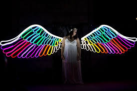 Neon Angel Wings At Queen Victoria Gardens Angel Wings Graffiti Neon Angel