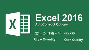 Use Autocorrect Options In Excel 2016 As Shortcut Word Or Symbol Youtube