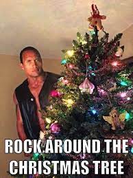 Someone Used A Cardboard Cutout Of The Rock To Make Some Really Hilarious And Totally Stupid Puns Funny Merry Christmas Memes Christmas Memes Funny Christmas Memes