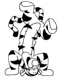 Winnie the pooh coloring pages. Upside Down Tigger Coloring Page Free Printable Coloring Pages For Kids