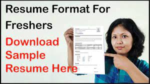 | resume format download for freshers. Resume Format For Freshers Download Sample Resume Here Youtube