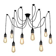 Vintage Multiple Light Adjustable Diy Ceiling Spider Pendant Lighting Living Room Dining Room Chandelier Creative Spider Suspension Lamp Lighting Pop