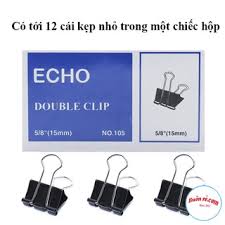 Hộp 12 Kẹp Tài Liệu Giấy Tờ-Kẹp Bướm 15mm-00911 | Bấm kim - kim bấm |  ThichMuaSach.Com
