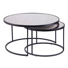Modern round black marble tea coffee tables gold base living room furniture 80cm. Round Mirror Coffee Tables At Lowes Com