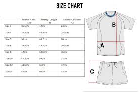 Uniform Size Chart Fast Football Academy