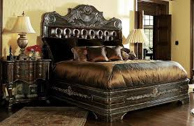 Buy luxury bedroom sets by homey design. 1 High End Master Bedroom Set Carvings And Tufted Leather Headboard